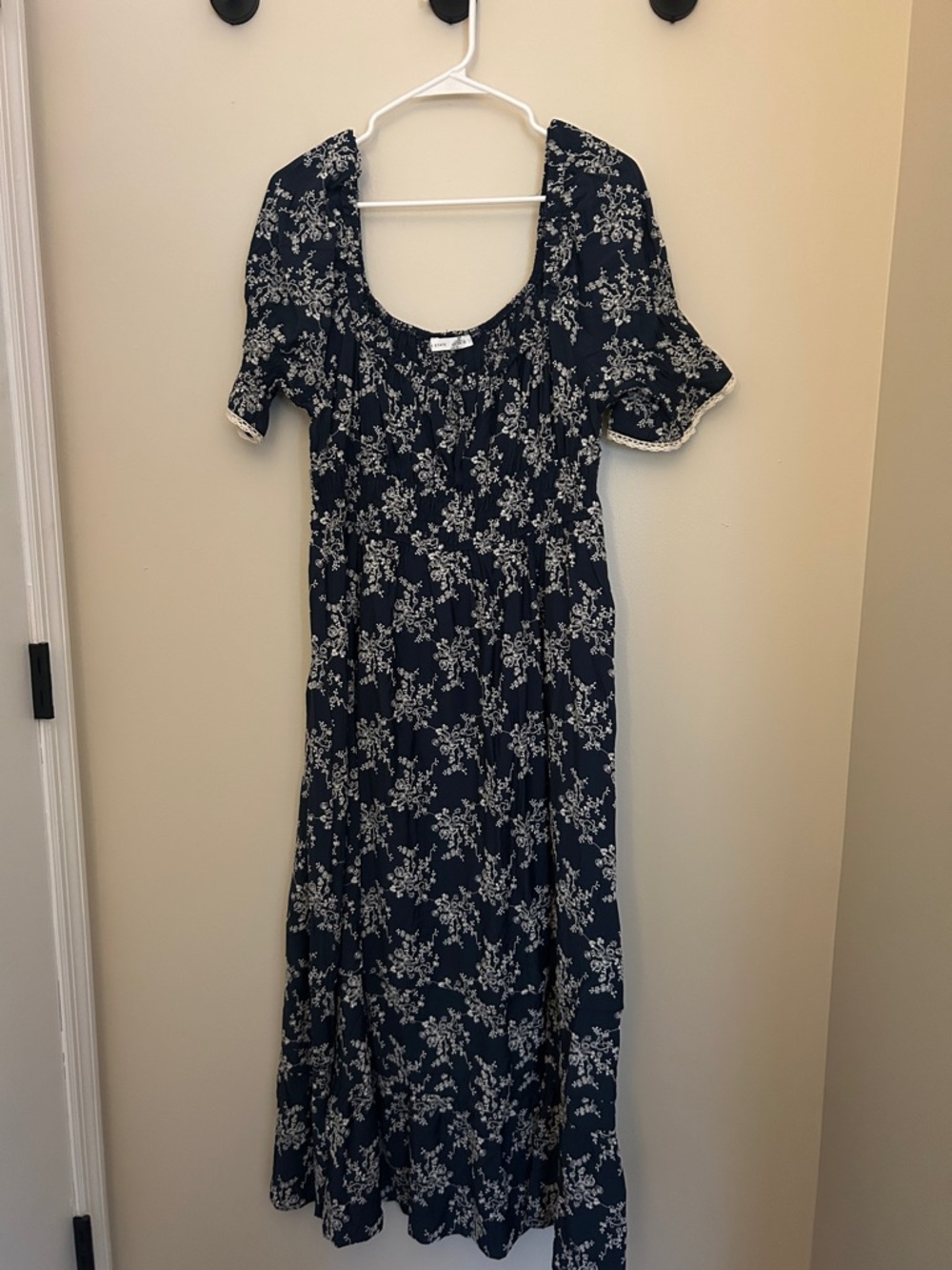 Altar'd State Navy Blue Floral Maxi Dress